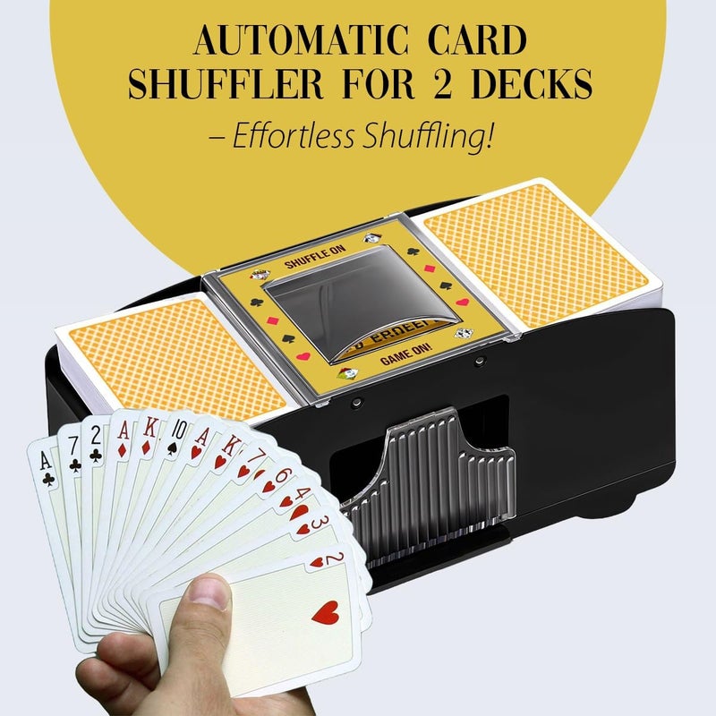 GAMIFY Automatic Card Shuffler 2 Deck | Battery Operated Uno Card Shuffler | Electric Playing Card Shuffler for Poker, Blackjack, Bridge & More | Casino-Grade, Fast & Quiet Shuffling Machine - Image 2